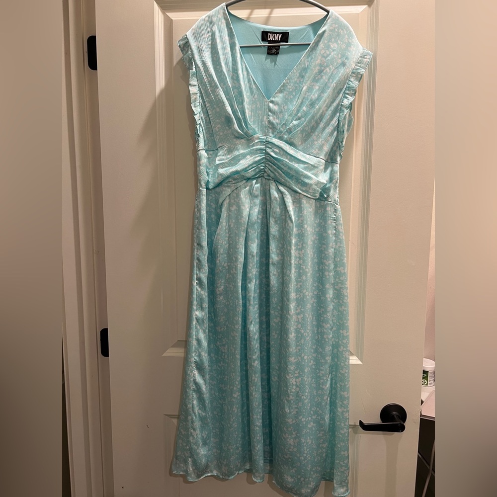 DKNY blue and white dress